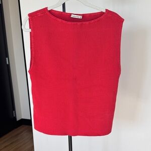 Abercrombie & Fitch Red Ribbed Tank Top